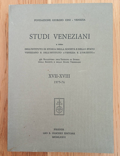 Studi veneziani xvii - studi, xvii-xviii